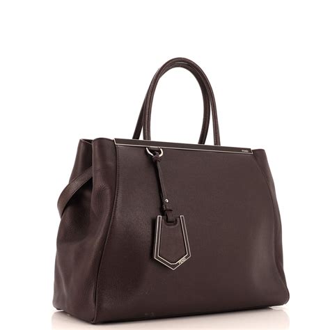 fendi 2jours medium brown|Fendi 2Jours Bag Leather Medium Brown 2668561.